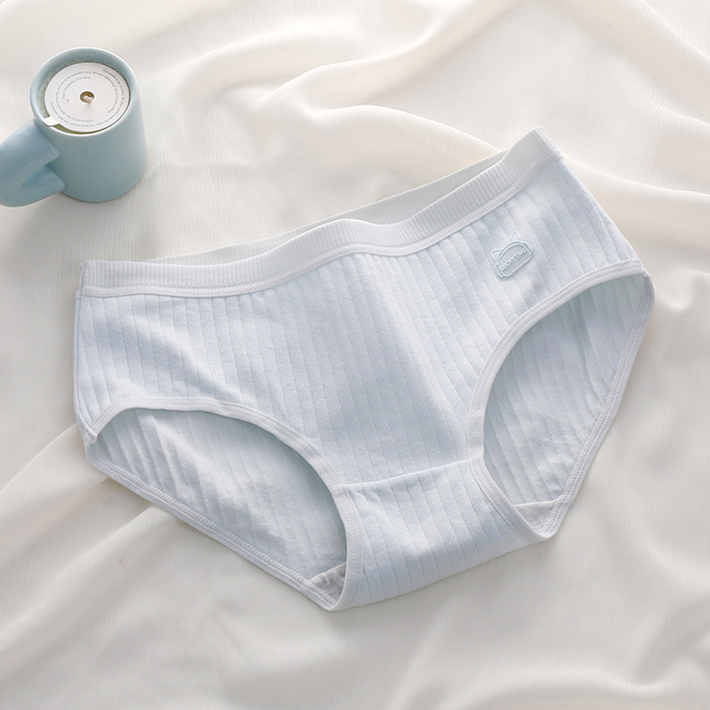 Moteriškos medvilninės kelnaitės su viduriniu juosmeniu, kvėpuojančios ir antibakterinės, intarpas 100% medvilnė