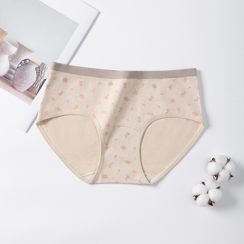 Moteriški medvilniniai apatinių kelnaitės su juosmeniu, vidurinis juosmuo, 40-count plokščias audinys, intarpas iš medvilnės