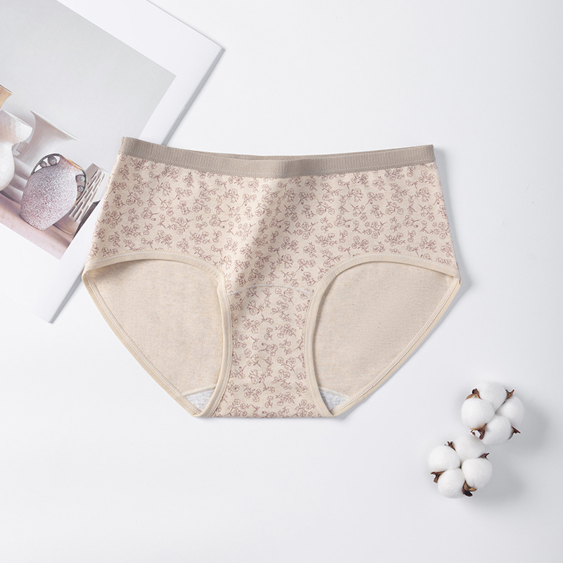 Moteriški medvilniniai apatinių kelnaitės su juosmeniu, vidurinis juosmuo, 40-count plokščias audinys, intarpas iš medvilnės