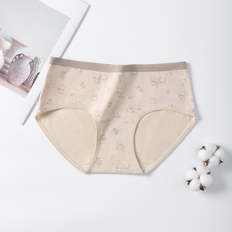 Moteriški medvilniniai apatinių kelnaitės su juosmeniu, vidurinis juosmuo, 40-count plokščias audinys, intarpas iš medvilnės
