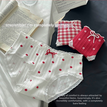 Moteriškos medvilninės kelnaitės su vidutinio aukščio juosmeniu, kvėpuojančios, su medvilnine įdaila