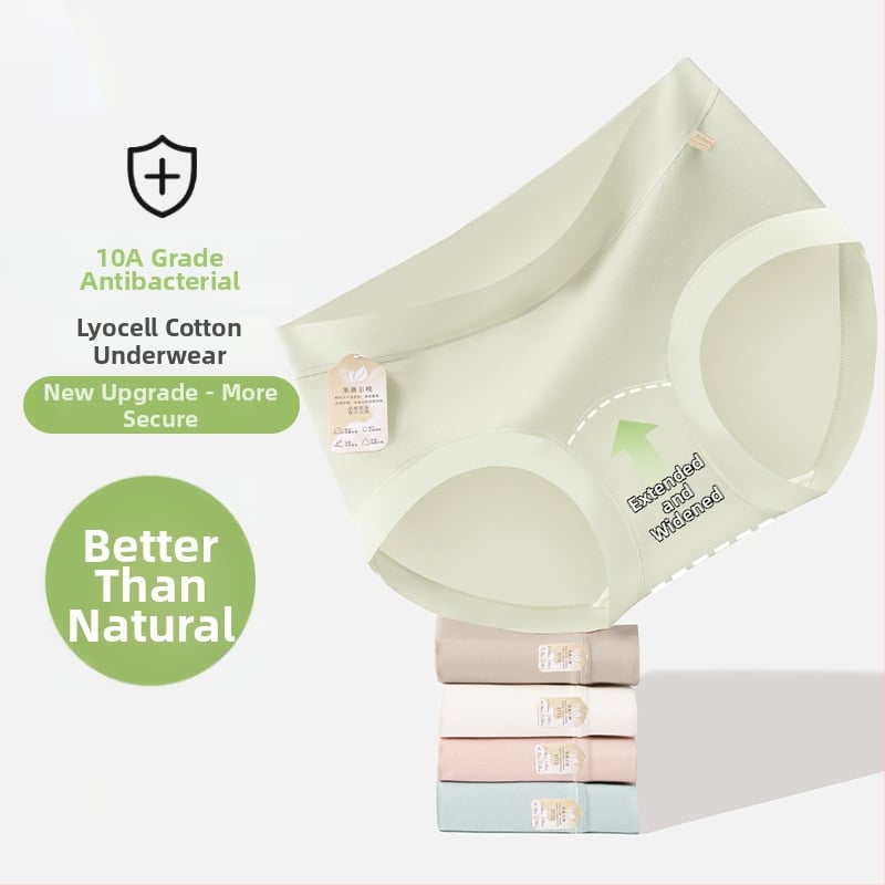 Lyocell medžiagos moterų apatiniai, antibakteriniai, be siūlių, vidutinio juosmens, medvilninė įdaila intymiai sričiai