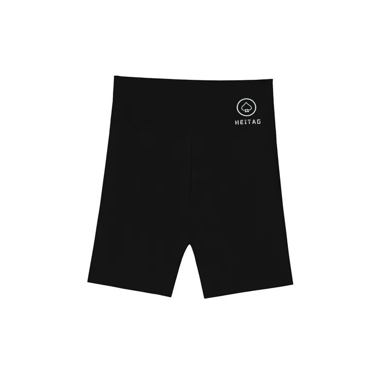 Pemiffy Moterų trijų ketvirtinių ploni sportiniai šortai iš poliesterio su teksto raštu – Slim-Fit