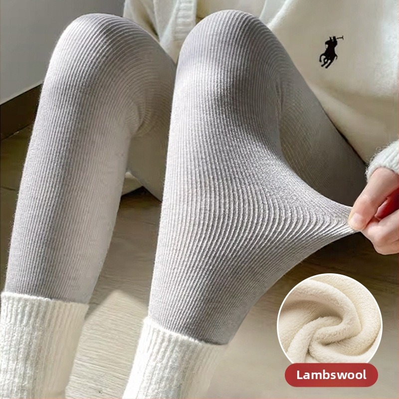 Moteriški leginsai su fliso pamušalu – termaliniai, 9/10 ilgio, siauras kirpimo, poliesteris-elastanas