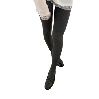 Colanți pentru femei din bumbac, 50-70% bumbac în compoziție, grosime medie, culoare solidă, cu picioare, funcție de modelare