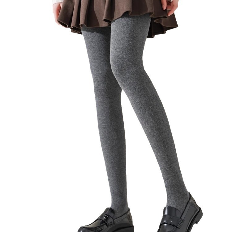 Japán stílusú fleece-béléssel ellátott vastag harisnyanadrág pamutból, függőleges csíkokkal, ősz-télre