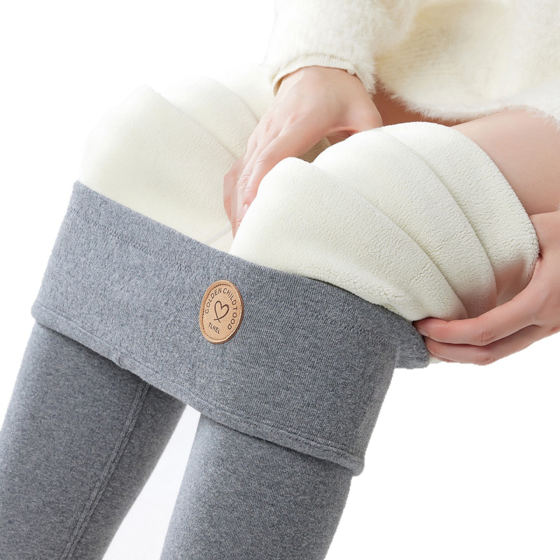 Medvilniniai leginsai su fliso įdaila, stora termo medžiaga, aukšta elastinė, išlaiko šilumą