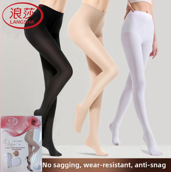 Langsha velveto formuojančios kojinės, Anti-Snag, vidutinio storio, vientisas raštas, nailonas, su kojomis, jaunimui 18–40
