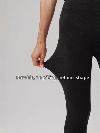 Fliso pamušalu aukštos juosmens leginsai žiemai, jogai ir treniruotėms