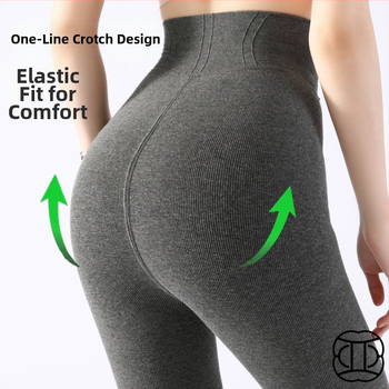 Aukštos liemenės medvilniniai viengubi leginsai su fliso pamušalu, vienos spalvos, su sėdmenų kilnojimo efektu, trinties atsparus, storas, japonų stilius