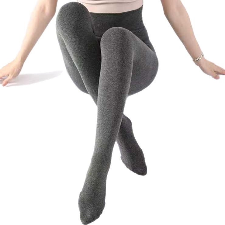 Magas derekú pamut egyrészes leggings fleece béléssel, egyszínű, fenékemelő hatás, anti-súrlódás, vastag, japán stílus