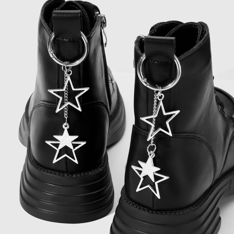 Комплект за украса на обувки: висулка с форма на звезда и синджирна верига, DIY за обувки; подходящ за спортни обувки, ботуши и ежедневни обувки