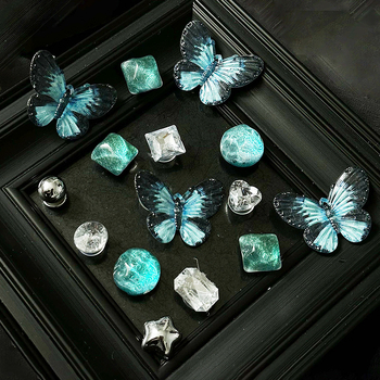 Ay0005 Išimamasis 3D grandinių dekoratyvinis užsegimas batams – tinka sandalams, kasdieniams batams ir šlepetėms; stilius drugelių sapnas; medžiagos: derva, akrilas, ABS