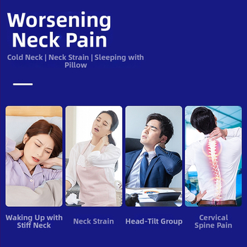 Kaklo apsauginė įdėklas laikysenos koregavimui ir priekinio kaklo pakrypimo — putų ir poliesterio medžiaga, reguliuojama, trimatė šildymo funkcija, tinkama namų fizioterapijai trakcijai