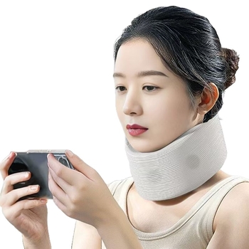 Kaklo apsauginė įdėklas laikysenos koregavimui ir priekinio kaklo pakrypimo — putų ir poliesterio medžiaga, reguliuojama, trimatė šildymo funkcija, tinkama namų fizioterapijai trakcijai