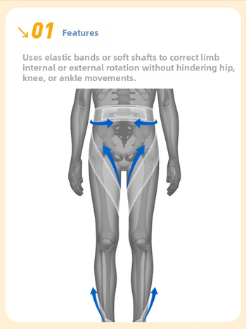 Vaikų kojų ortozė vidinės rotacijos korekcijai, modelis YKS-5081, poliesteris, apsauginė įranga, gamintojas Su Xing, 1 mėnesio garantija