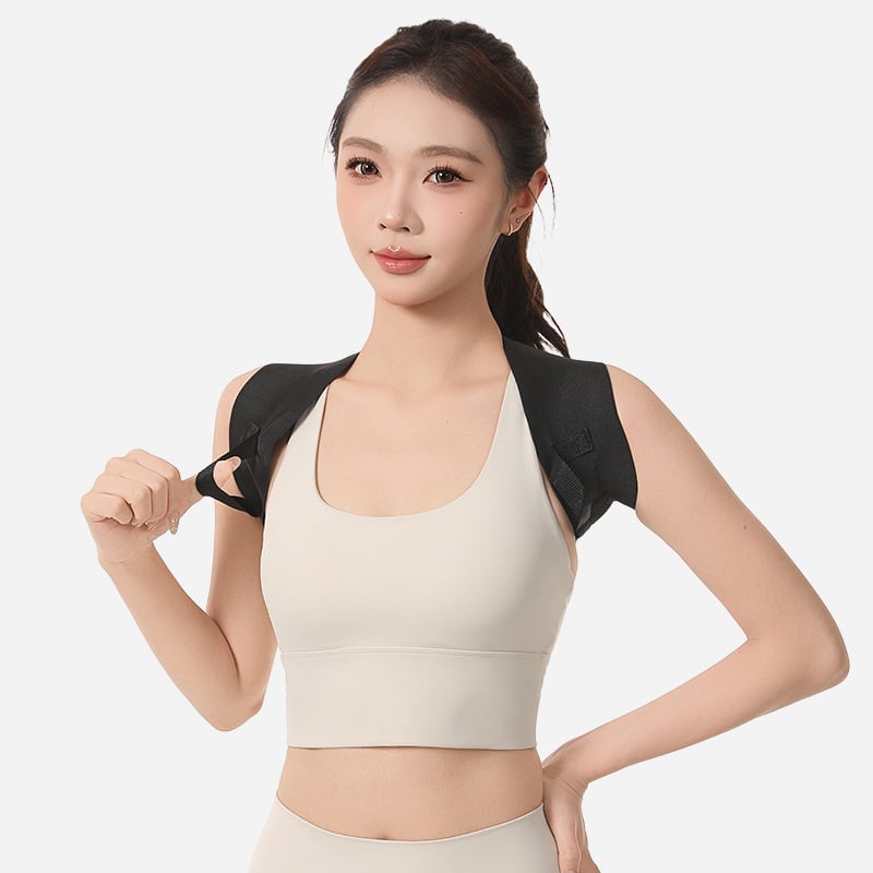 Laikysenos korektorius su atviromis pečių diržomis, elastinis suspaudimas nugarai, dalinė parama