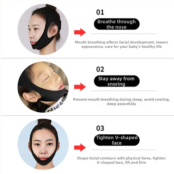 Priemonė prieš knarkimą su trikampiu dirželiu, panardinama medžiaga, savarankiškas šildymas, galvai, sveikatingumo masažas