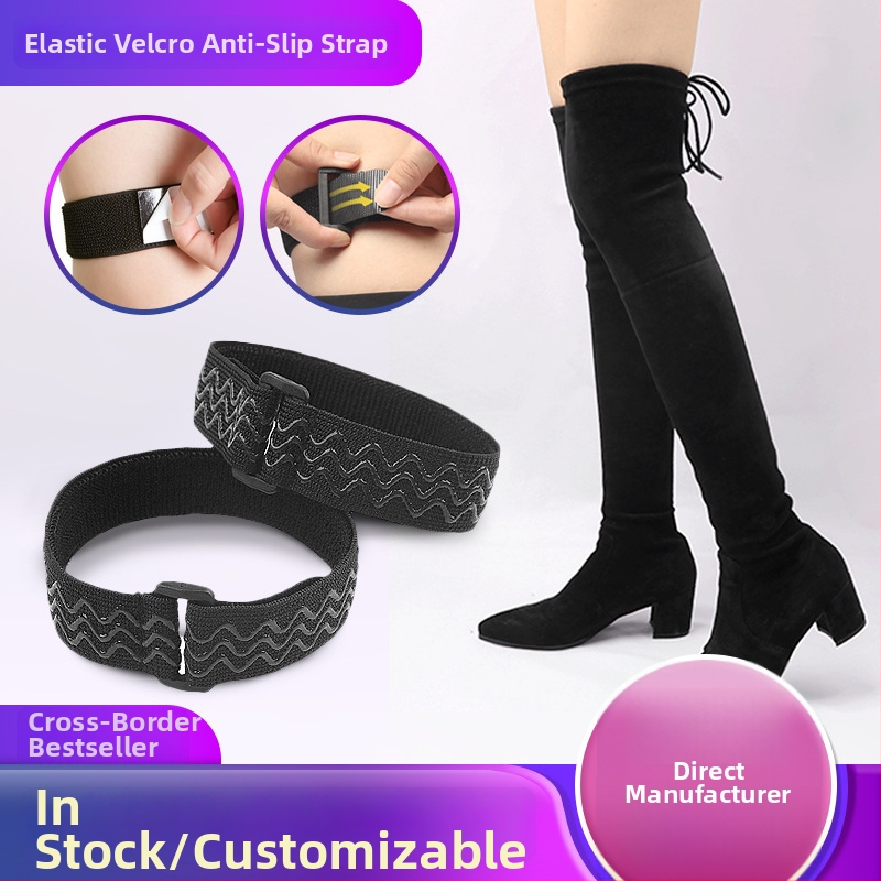 Kojinės virš kelių bateliai su priešslidžiojančiomis juostomis ir Velcro užsegimu, ilgo juostos stilius, raištelių ilgis 43 cm