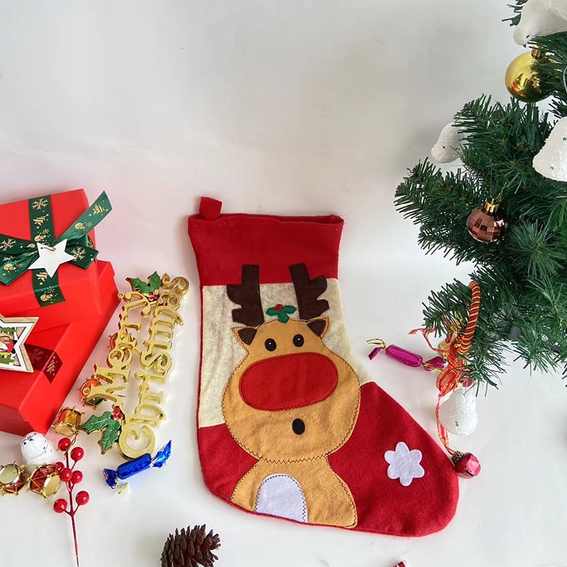 Șosetă de Crăciun pentru cadouri și pungă de bomboane, poliester, stil desen animat, Jiaqi craftsmanship