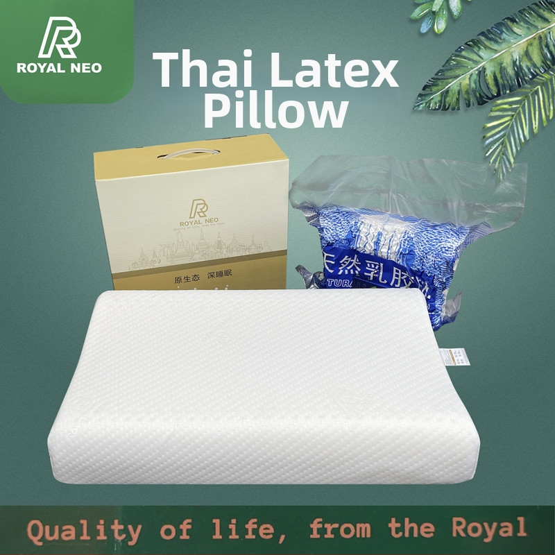 ROYAL NEO lateksinė kaklo pagalvė, stačiakampio formos, natūralus lateksas >90%, megztas audinys, svoris 1,0–1,5 kg, aukštis 10–15 cm, skirta suaugusiems