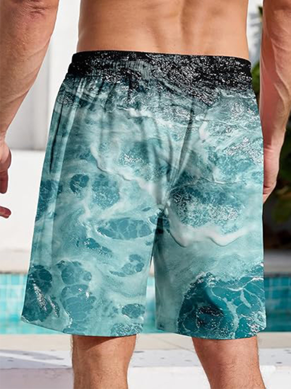 Shorts casual de exerciții, croială lejeră, talie elastică, material poliester (compoziție 96%+), pentru vară