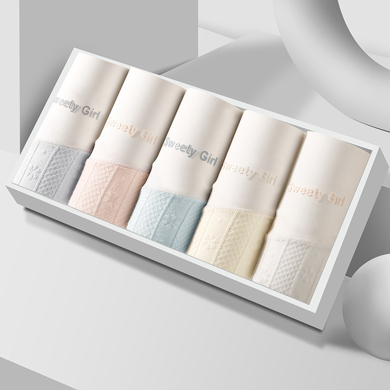 Moteriški aukštos juosmens jacquard medvilniniai kelnaitės, be matomų linijų po drabužiais, pilvo kontrole, kvėpuojančios, antibakterinės, intymi dalis 100% medvilnė