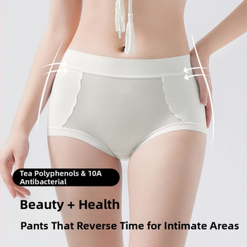 Moteriškos aukšto juosmens nailoninės kelnaitės su mulberry šilko intymiąja įdėja; kvėpuojančios, antibakterinės