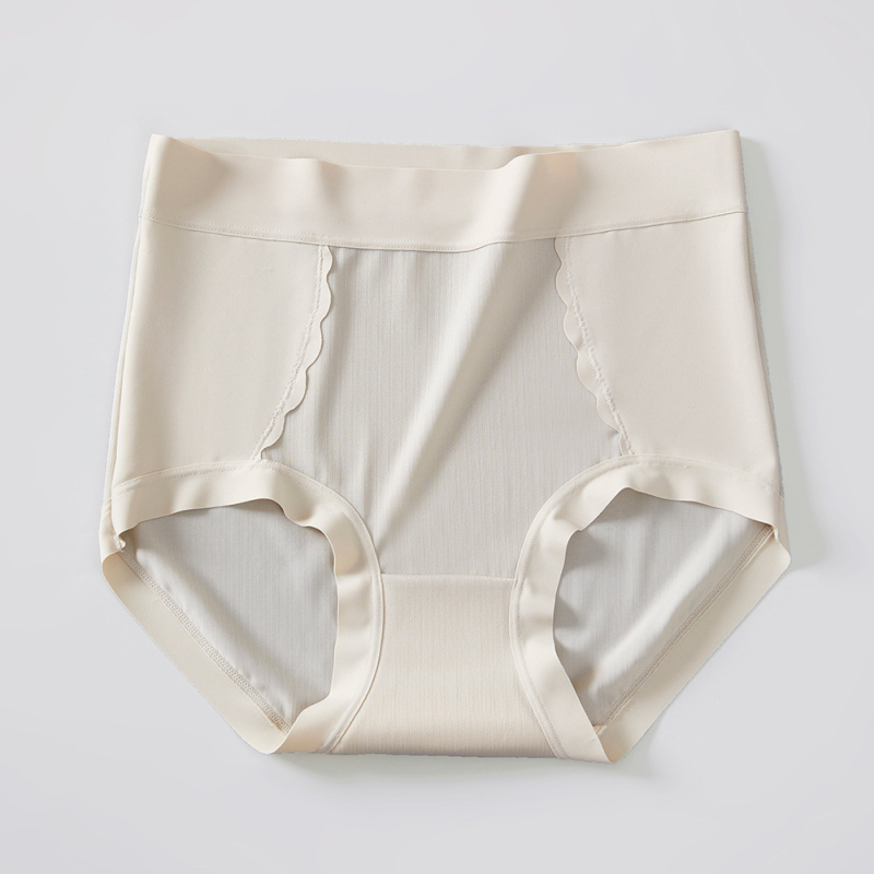 Moteriškos aukšto juosmens nailoninės kelnaitės su mulberry šilko intymiąja įdėja; kvėpuojančios, antibakterinės