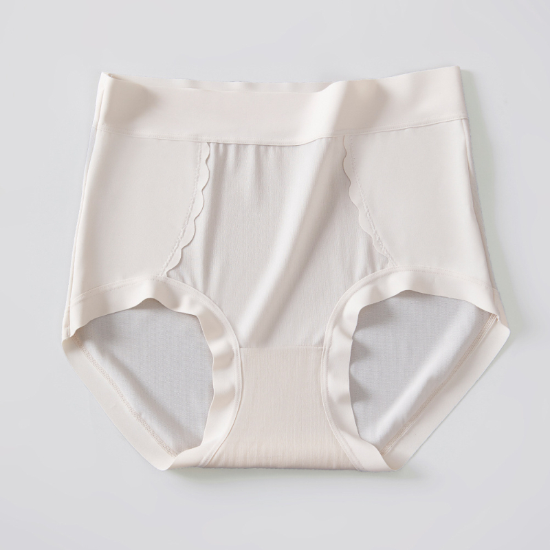 Moteriškos aukšto juosmens nailoninės kelnaitės su mulberry šilko intymiąja įdėja; kvėpuojančios, antibakterinės