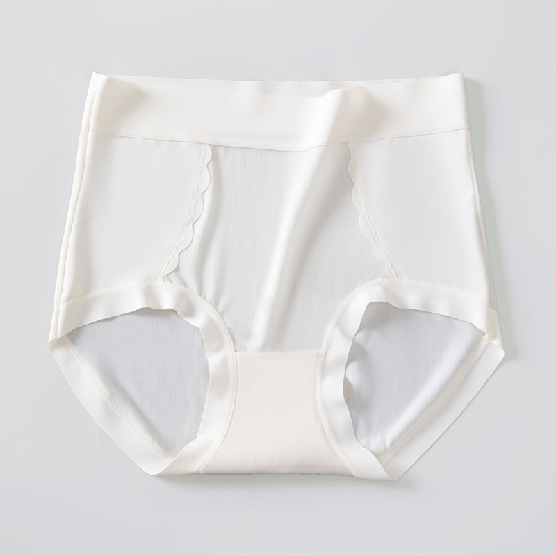 Moteriškos aukšto juosmens nailoninės kelnaitės su mulberry šilko intymiąja įdėja; kvėpuojančios, antibakterinės