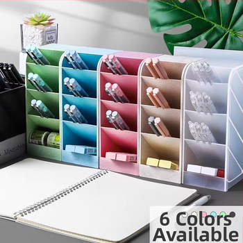 Tengxian BT-310 Plastikust ruudukujuline laua kirjutusvahendi hoidik nelja sektsiooniga kalddisainiga