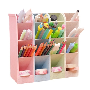 Tengxian BT-310 Plastikust ruudukujuline laua kirjutusvahendi hoidik nelja sektsiooniga kalddisainiga