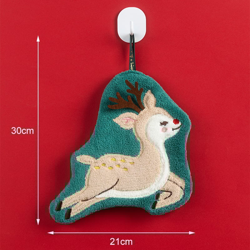 Kalėdinis kabinamas rankšluostis iš Coral Fleece, siuvinėtas 150D, 30-50 g