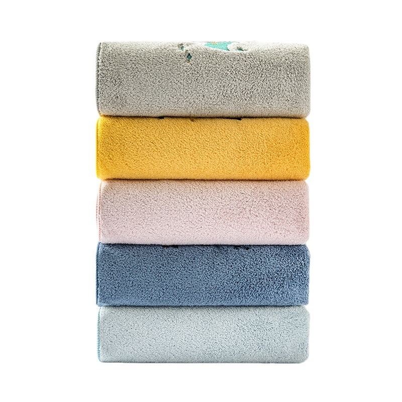 Vaikų rankšluostis iš Coral Fleece su siuvinėjimu, minkštas ir sugeriantis, veido rankšluostis, pritaikomas siuvinėjimas, 80–100 g, paprastas pynimas