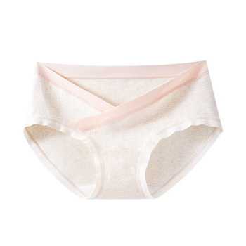 Nėščiosios apatiniai iš medvilnės, žemas juosmuo V formos kirpime, kvėpuojanti medvilnė, Jacquard mezginys