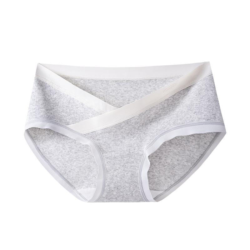 Nėščiosios apatiniai iš medvilnės, žemas juosmuo V formos kirpime, kvėpuojanti medvilnė, Jacquard mezginys