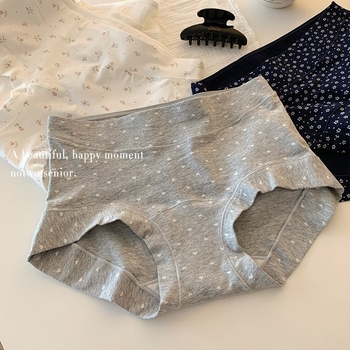 Moteriškos antibakterinės kvėpuojančios medvilninės kelnaitės su vidutiniu juosmens lygiu ir išplėstu tarpkojų zona