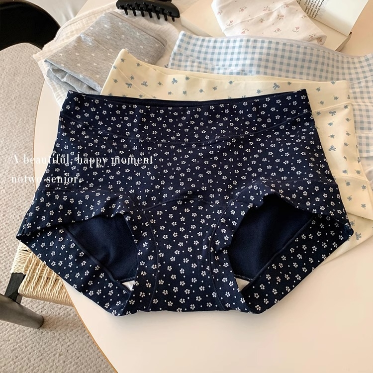 Moteriškos antibakterinės kvėpuojančios medvilninės kelnaitės su vidutiniu juosmens lygiu ir išplėstu tarpkojų zona