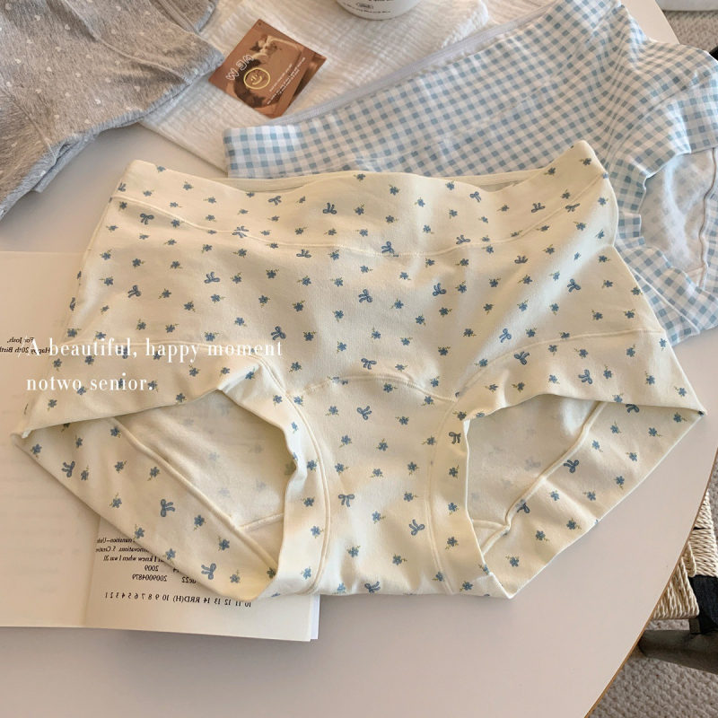 Moteriškos antibakterinės kvėpuojančios medvilninės kelnaitės su vidutiniu juosmens lygiu ir išplėstu tarpkojų zona