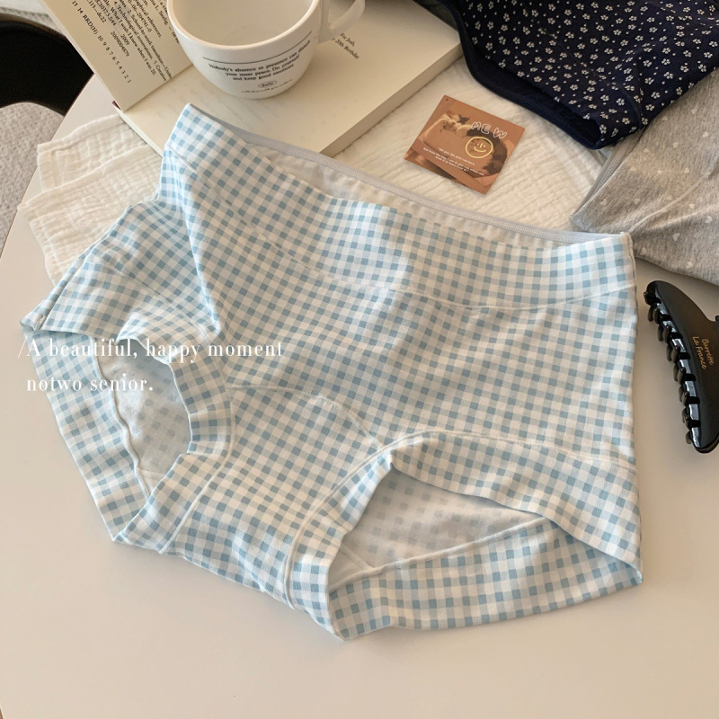 Moteriškos antibakterinės kvėpuojančios medvilninės kelnaitės su vidutiniu juosmens lygiu ir išplėstu tarpkojų zona