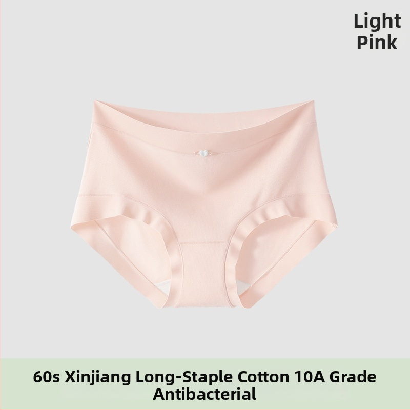 Moteriški medvilniniai apatininiai su vidutiniu juosmeniu, antibakteriniai ir kvėpuojantys; pagrindinis audinys 80–90% medvilnė; tarpinės įdėklas 100% medvilnė