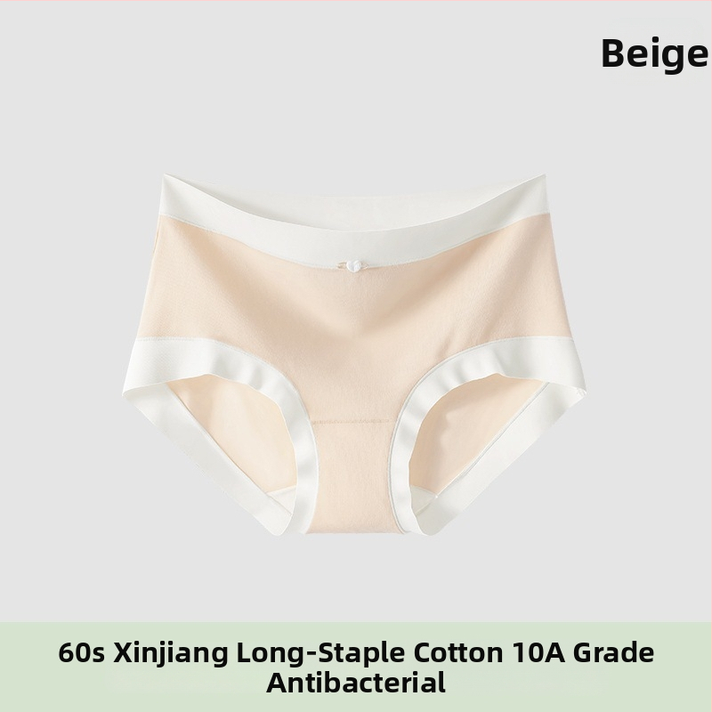 Moteriški medvilniniai apatininiai su vidutiniu juosmeniu, antibakteriniai ir kvėpuojantys; pagrindinis audinys 80–90% medvilnė; tarpinės įdėklas 100% medvilnė