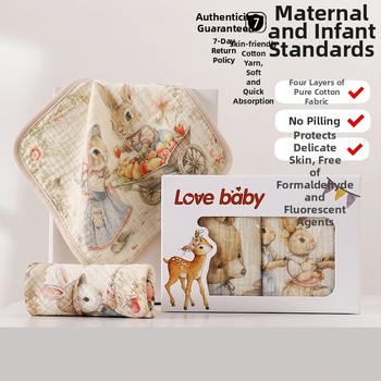 Seilių rankšluostis Type A, keturių sluoksnių medvilninė marlė, kūdikių veido ir rankų rankšluostis, sugeriantis