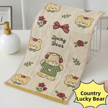 Vaikiškas rankšluostis iš 100% medvilninės gazės, Cartoon spauda, Žakardinė audinys, 50 g