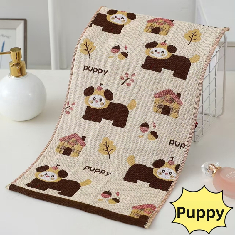 Vaikiškas rankšluostis iš 100% medvilninės gazės, Cartoon spauda, Žakardinė audinys, 50 g