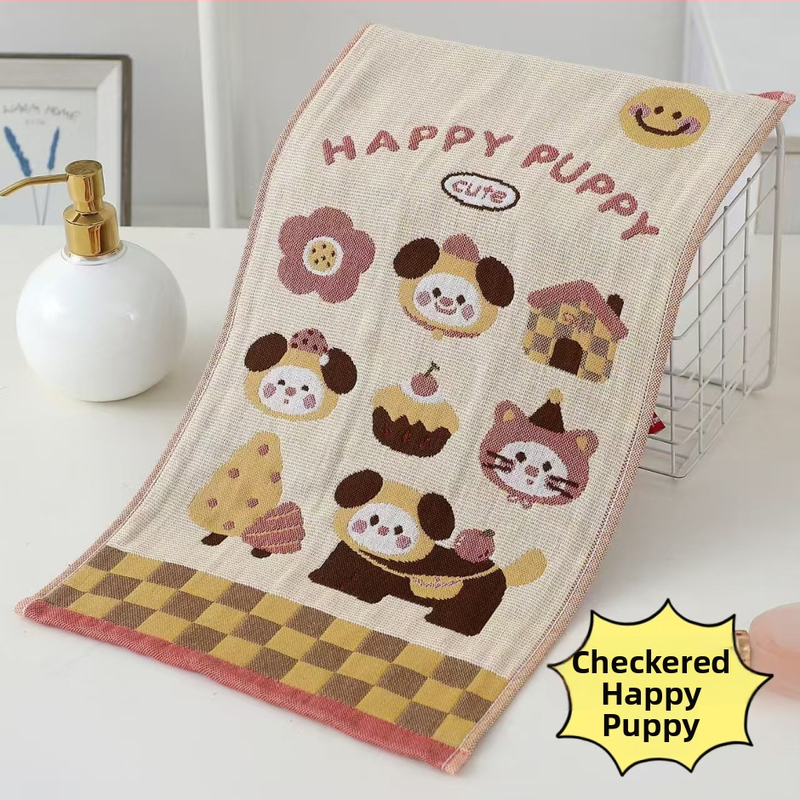 Vaikiškas rankšluostis iš 100% medvilninės gazės, Cartoon spauda, Žakardinė audinys, 50 g