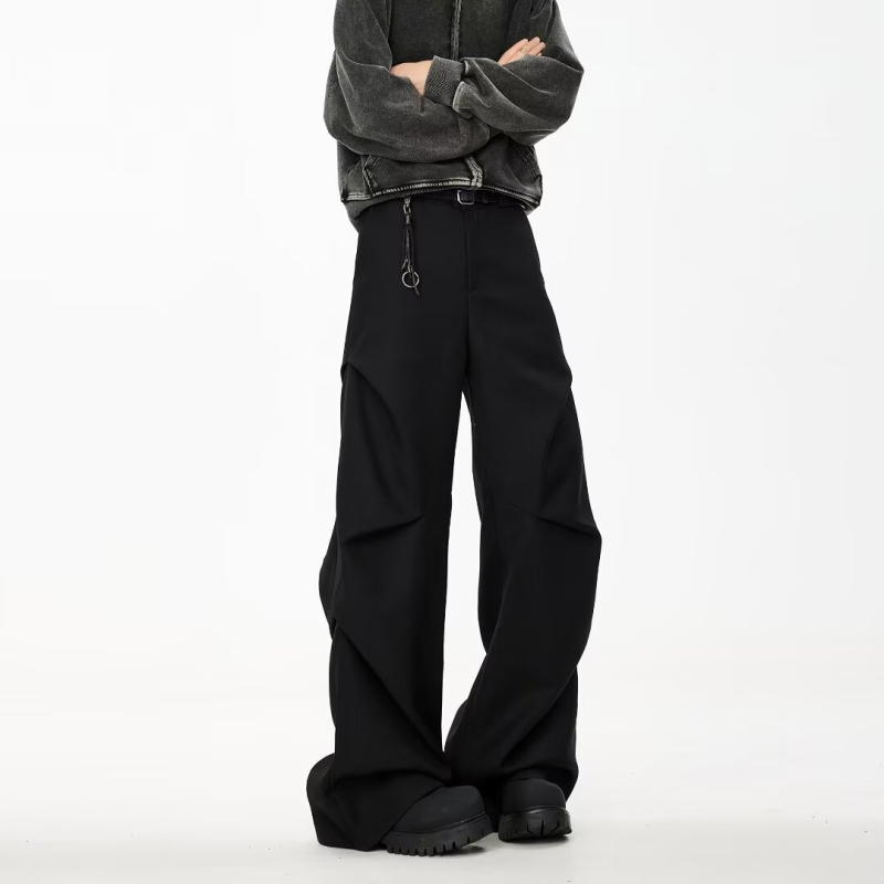 Pantaloni drepti, stil business ușor, poliester 95% – țesătură principală, toamnă 2024