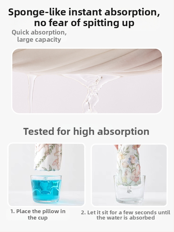Възглавничка-облак за новородени, дишаща памучна, 12-слойна марлева възглавничка, анти-рефлукс