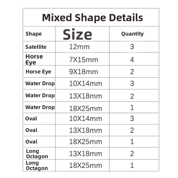 Klaas rhinestones riietele – 24 tk klaaskristallide segu, augud lõigud käsitsi õmblemiseks, elektroplaaditud, klaas ja lapis lazuli segu